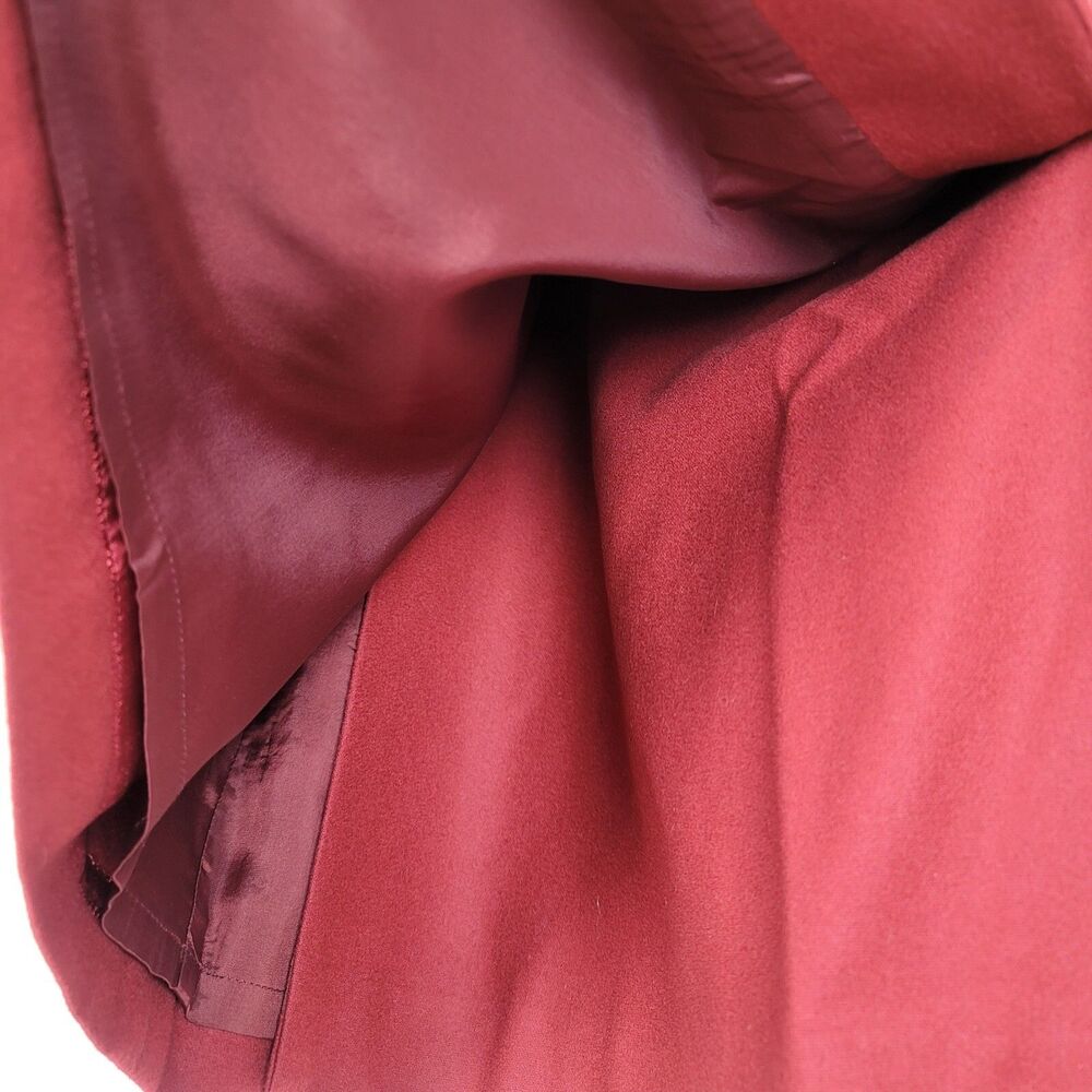 Ann Taylor Red Wool Blend Double Button Wrap Skirt Size 14 Workwear Fall Style - Picture 5 of 6